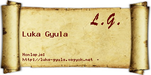 Luka Gyula névjegykártya